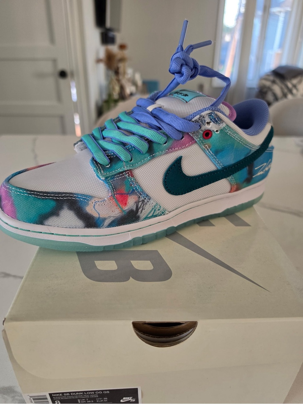 Nike Kids Low-Top Sneakers - Teal, Aqua & Purple Accents